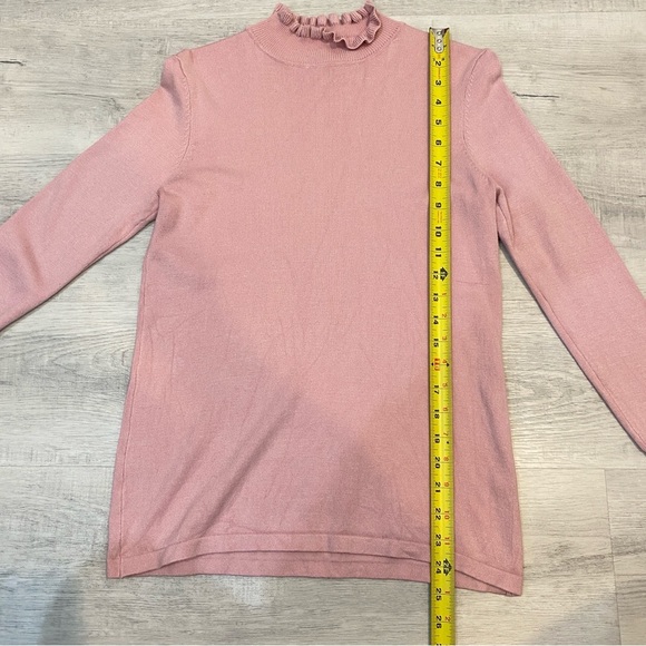 Laura Petites Coquette Girl Feline Turtleneck in Pink with Pearl Accents - Picture 8 of 17